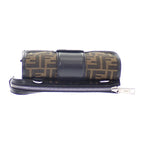 Fendi Baguette Double Shoulder Bag Leather FF Jacquard Brown Black — view 8