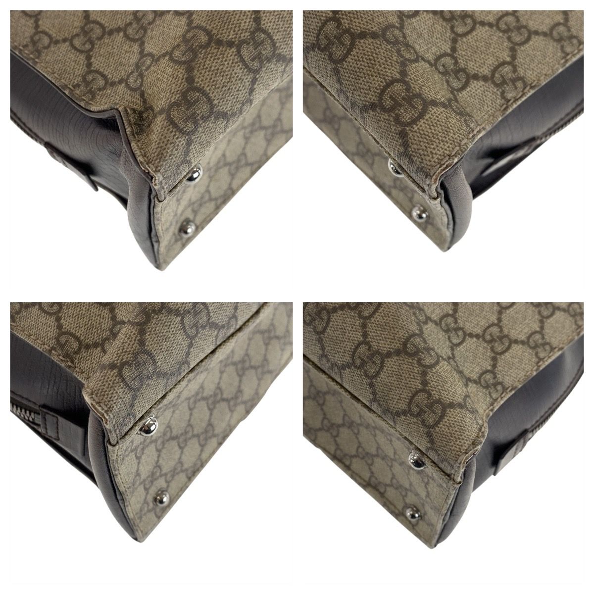 Gucci GG Supreme Canvas Leather Business Bag Handbag — view 3