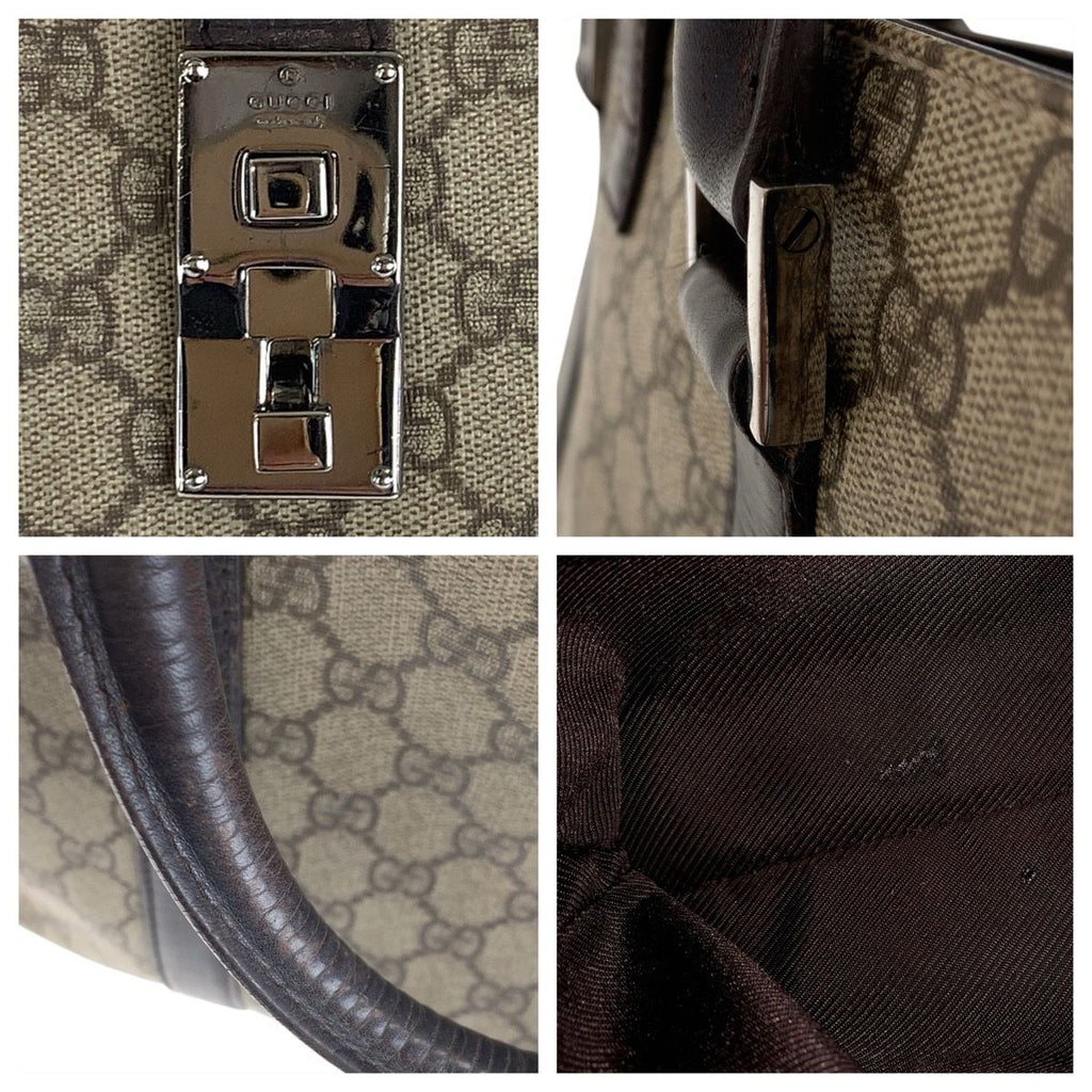 Gucci GG Supreme Canvas Leather Business Bag Handbag — view 4