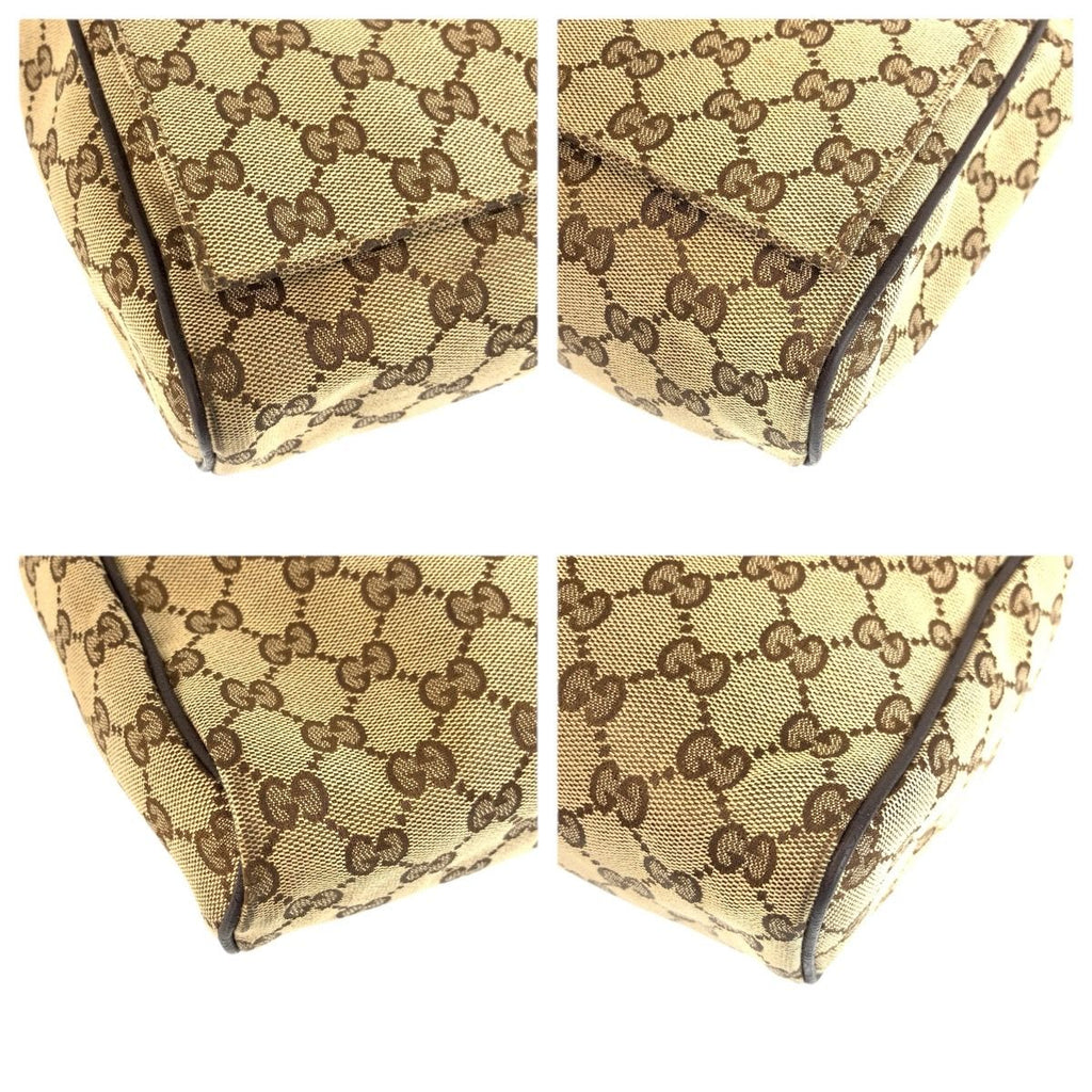 Gucci Beige Brown Silver GG Canvas Leather Shoulder Bag — view 3