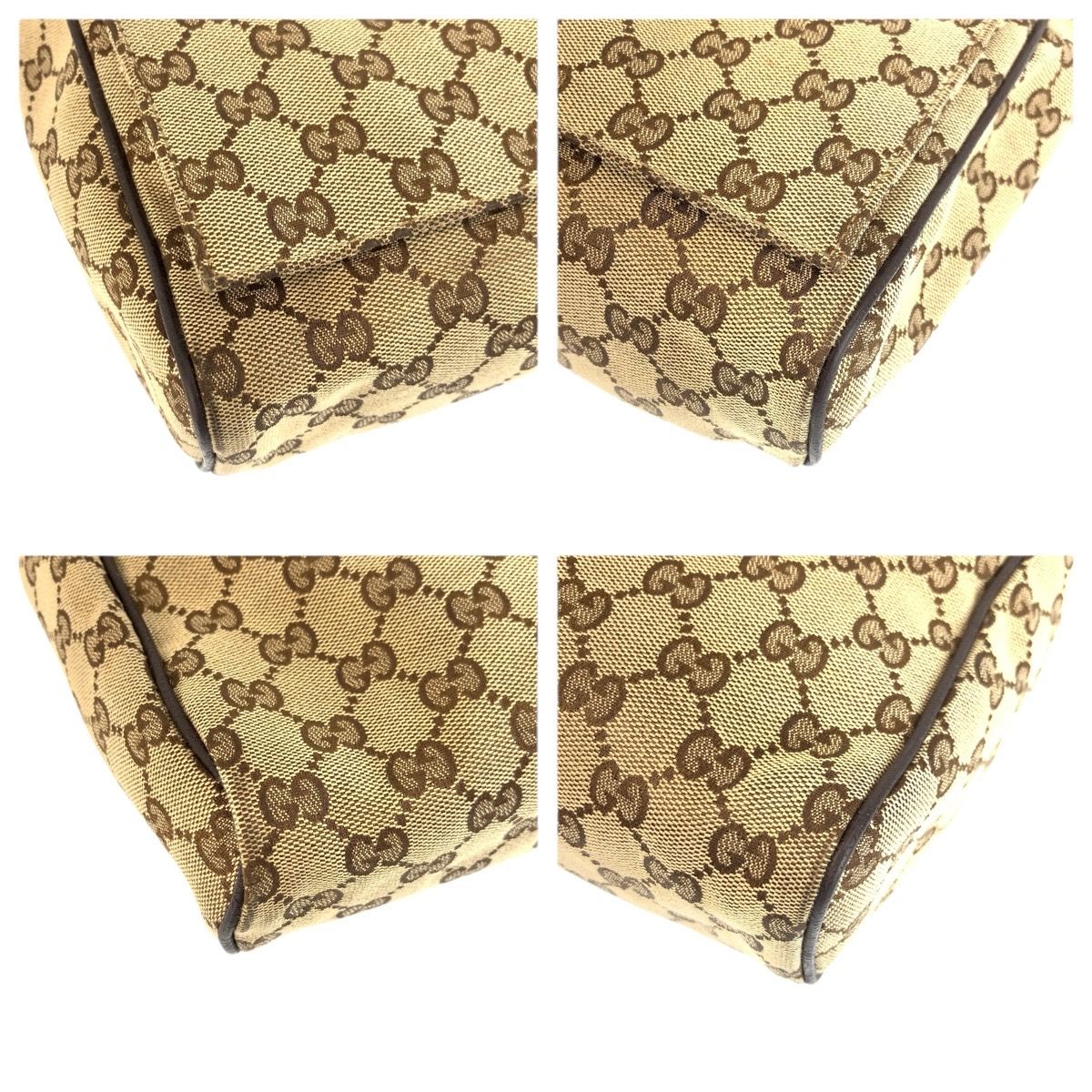 Gucci Beige Brown Silver GG Canvas Leather Shoulder Bag — view 3