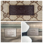 Gucci Beige Brown Silver GG Canvas Leather Shoulder Bag — view 4