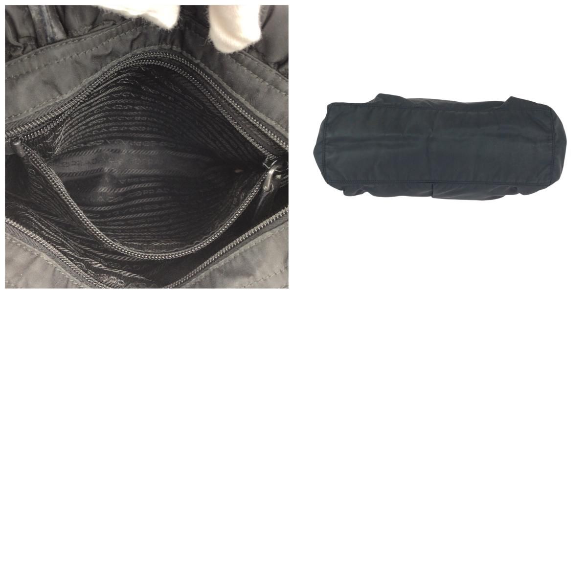Prada Tessuto Black Nylon Leather Tote — view 9