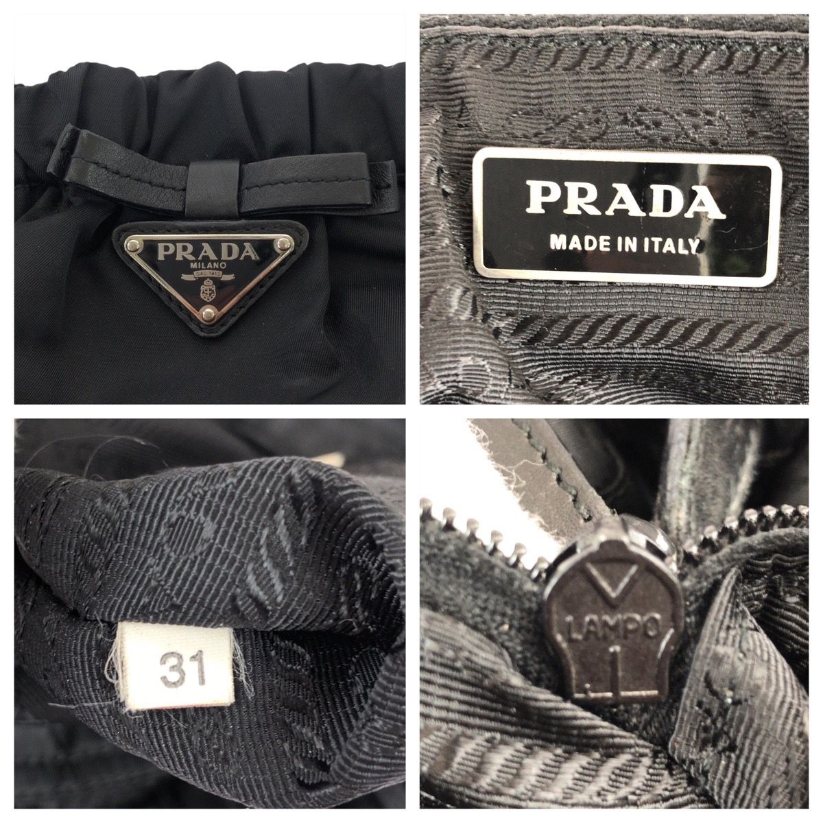 Prada Tessuto Black Nylon Leather Tote — view 4