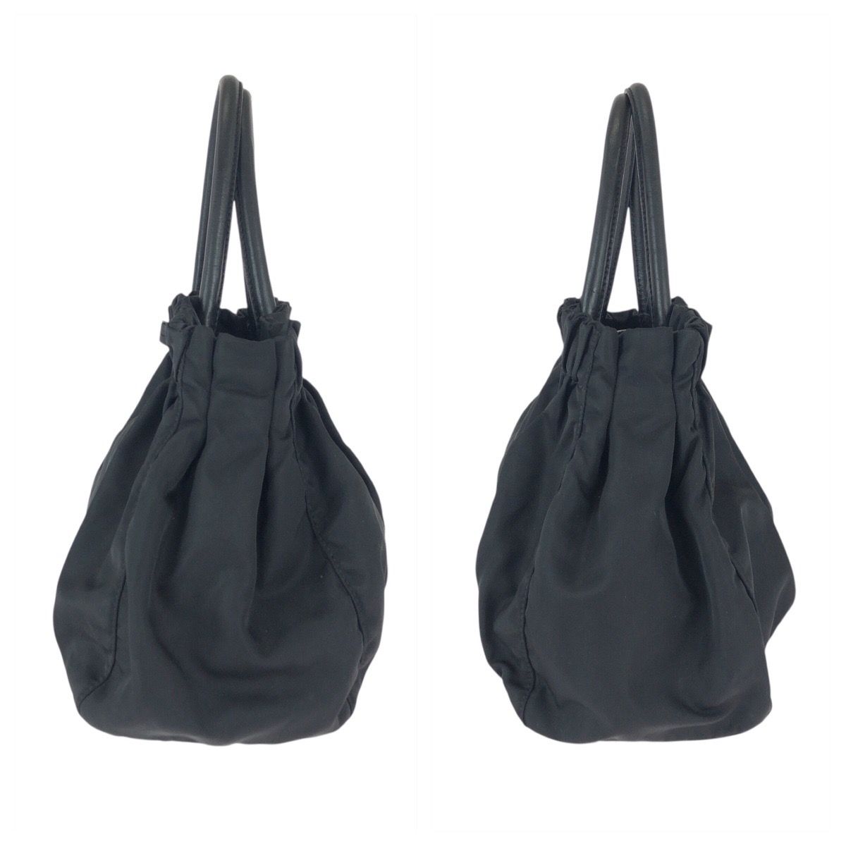 Prada Tessuto Black Nylon Leather Tote — view 7