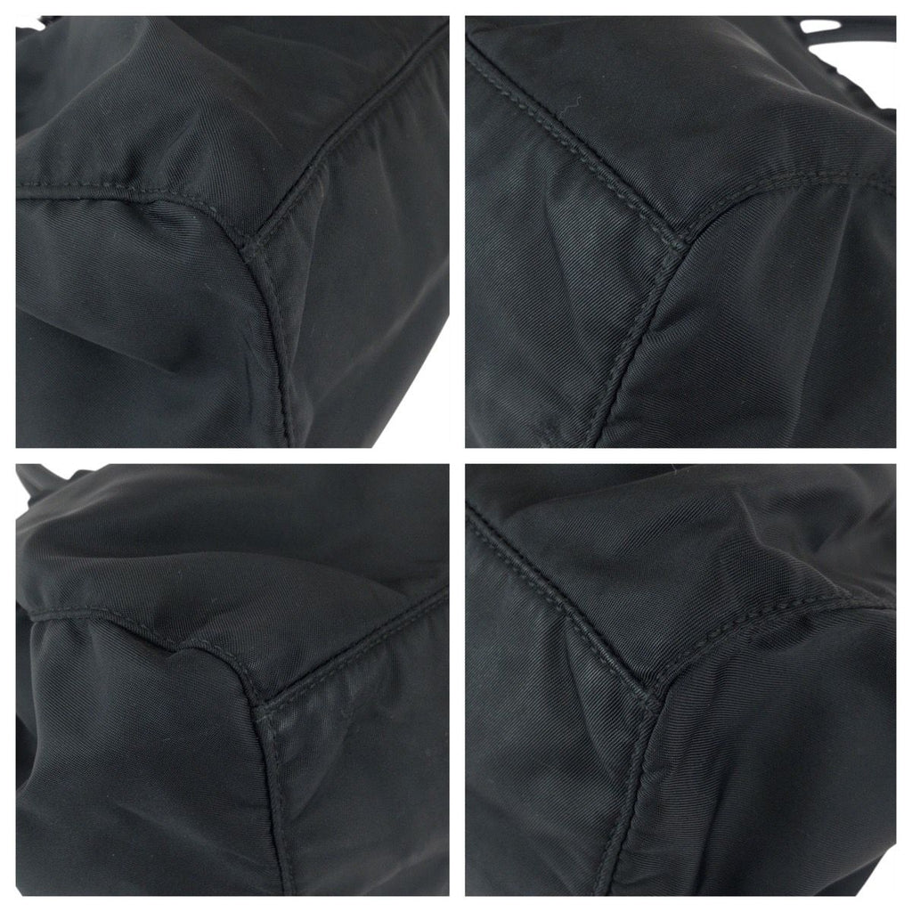 Prada Tessuto Black Nylon Leather Tote — view 3
