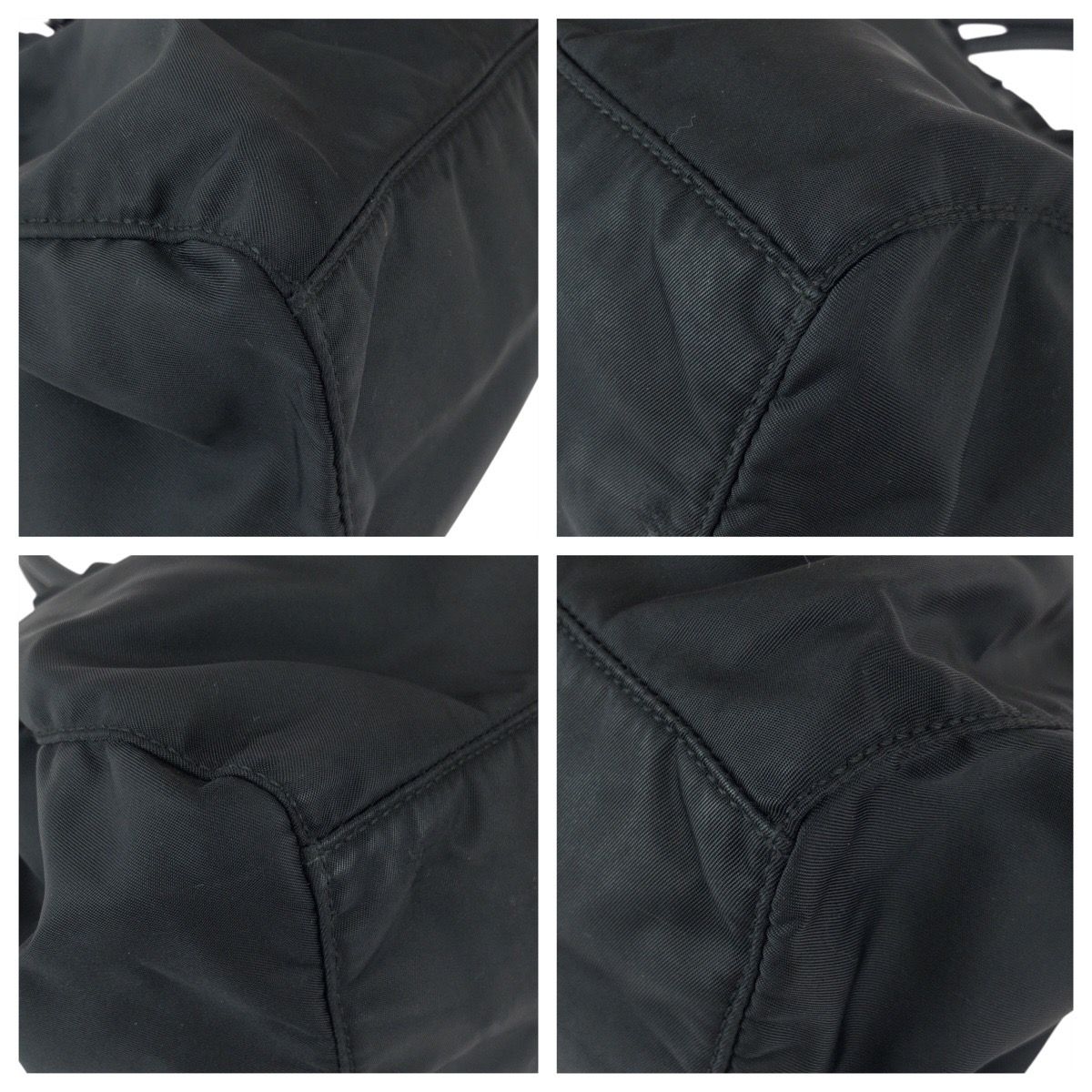 Prada Tessuto Black Nylon Leather Tote — view 3