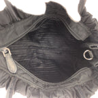 Prada Tessuto Black Nylon Leather Tote — view 8