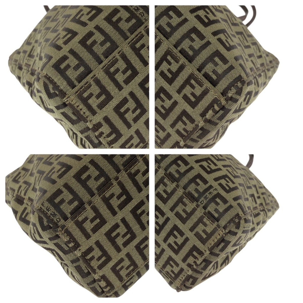 Fendi Vintage Zucchino Beige Brown Canvas Leather Mini Tote — view 3