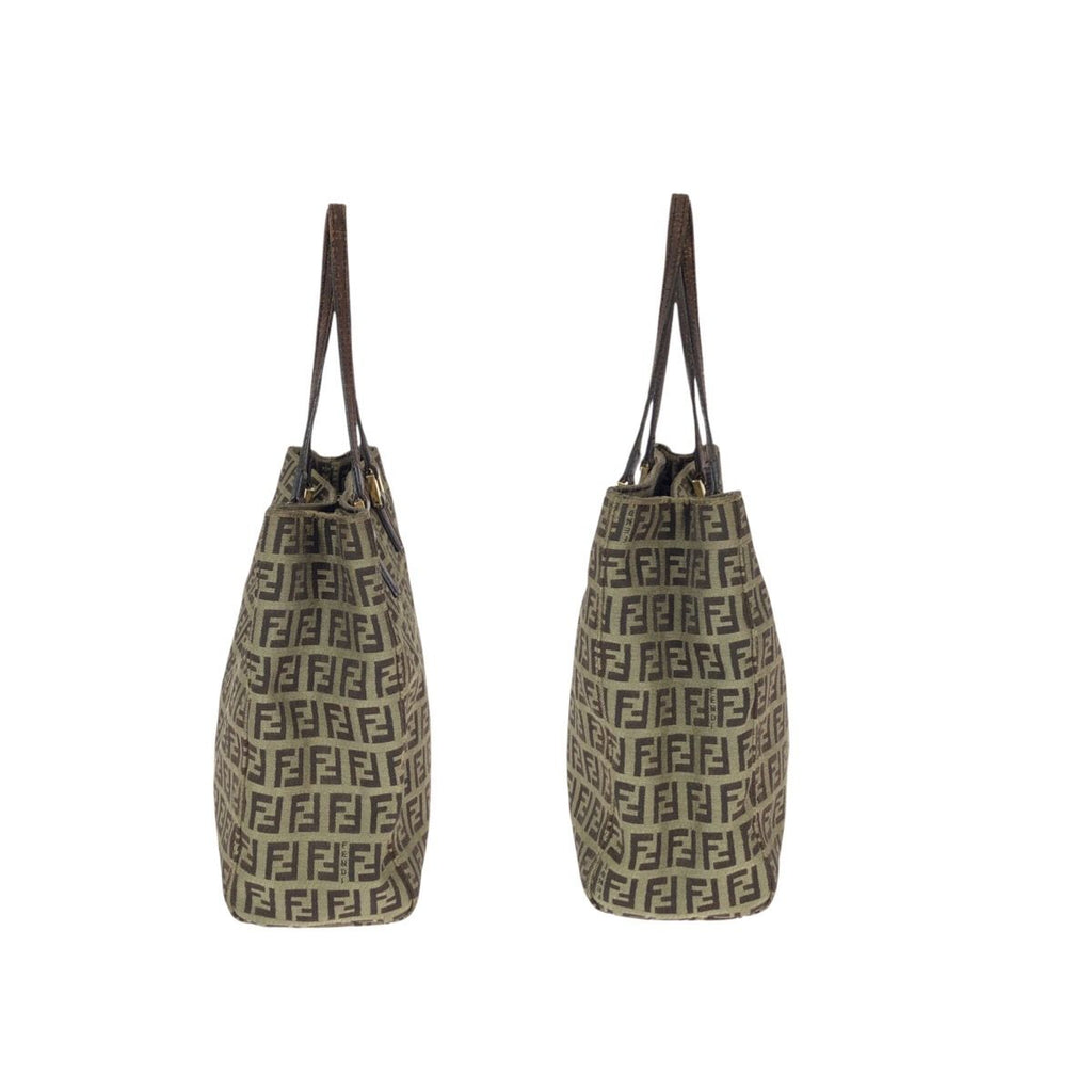 Fendi Vintage Zucchino Beige Brown Canvas Leather Mini Tote — view 7
