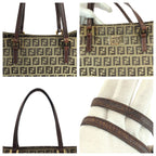 Fendi Vintage Zucchino Beige Brown Canvas Leather Mini Tote — view 5