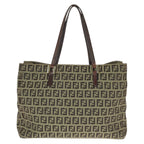 Fendi Vintage Zucchino Beige Brown Canvas Leather Mini Tote — view 2