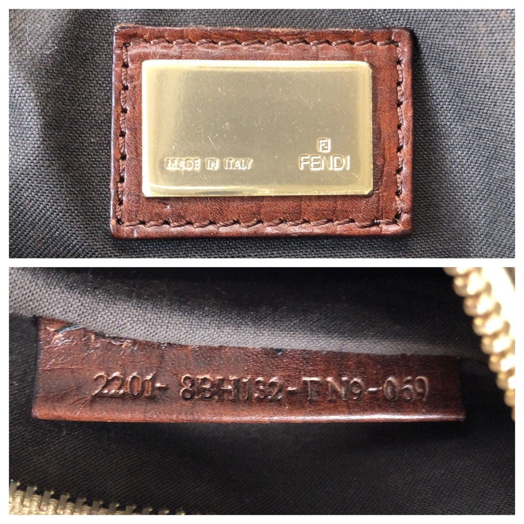 Fendi Vintage Zucchino Beige Brown Canvas Leather Mini Tote — view 4