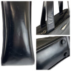 Prada Tessuto Black Silver Nylon Leather Handbag — view 5