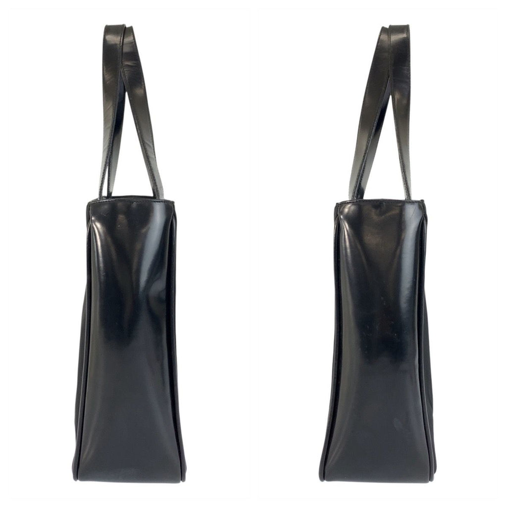 Prada Tessuto Black Silver Nylon Leather Handbag — view 7