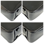 Prada Tessuto Black Silver Nylon Leather Handbag — view 4