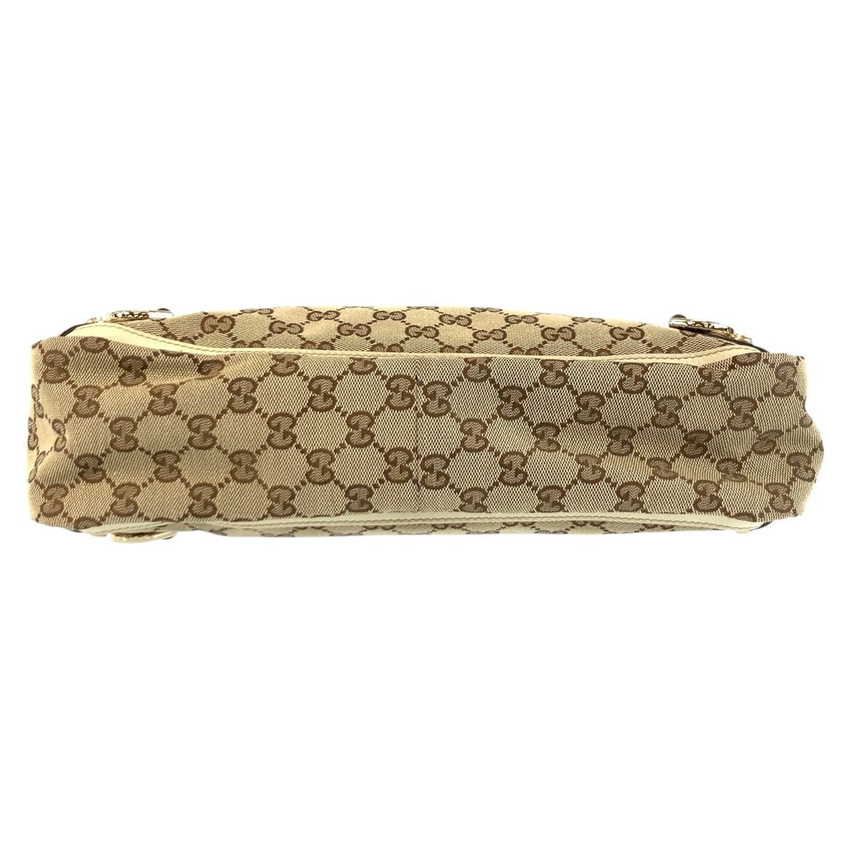 Gucci Beige Gold GG Canvas Leather Tote — view 9