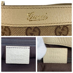 Gucci Beige Gold GG Canvas Leather Tote — view 3