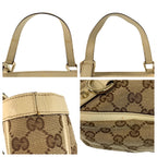 Gucci Beige Gold GG Canvas Leather Tote — view 5