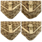 Gucci Beige Gold GG Canvas Leather Tote — view 4