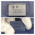 Gucci Beige Blue Silver GG Canvas Leather Shoulder Bag — view 4