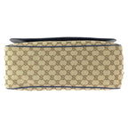 Gucci Beige Blue Silver GG Canvas Leather Shoulder Bag — view 9