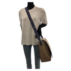 Gucci Beige Blue Silver GG Canvas Leather Shoulder Bag — view 6
