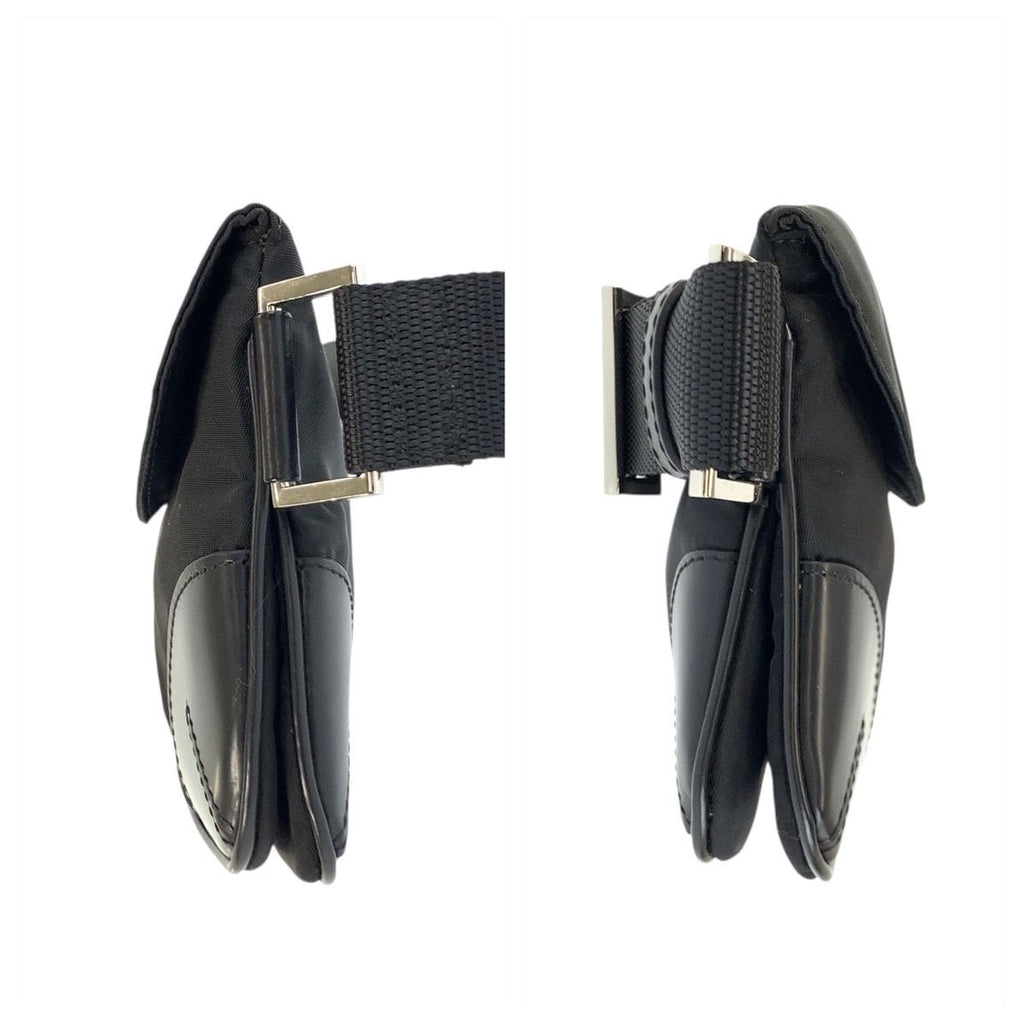 Prada Tessuto Black Nylon Leather Belt Bag — view 7