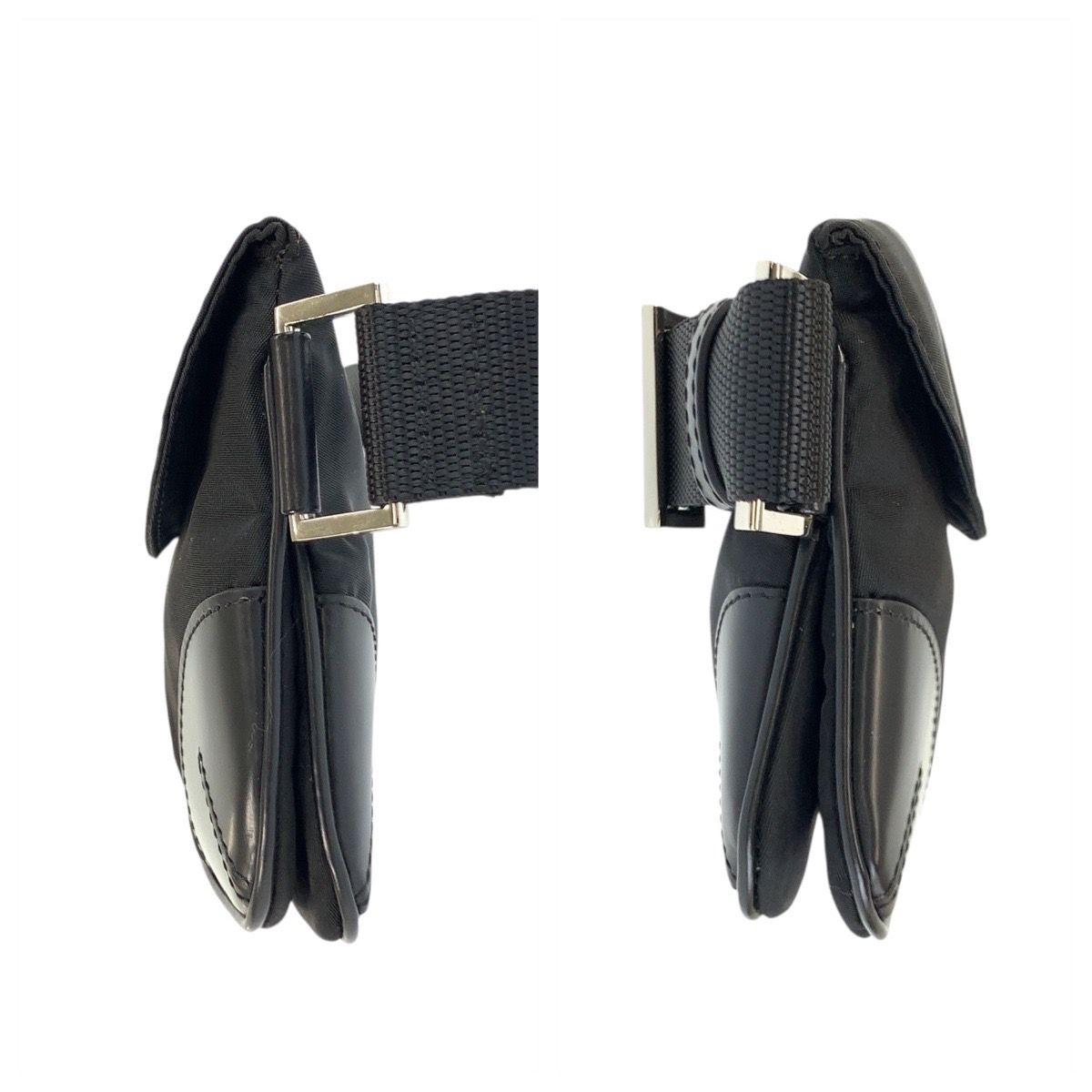 Prada Tessuto Black Nylon Leather Belt Bag — view 7