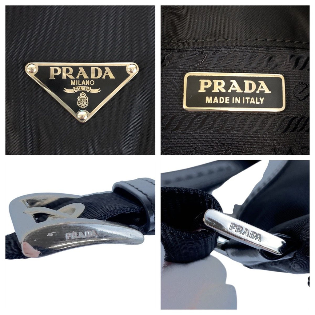 Prada Tessuto Black Nylon Leather Belt Bag — view 4