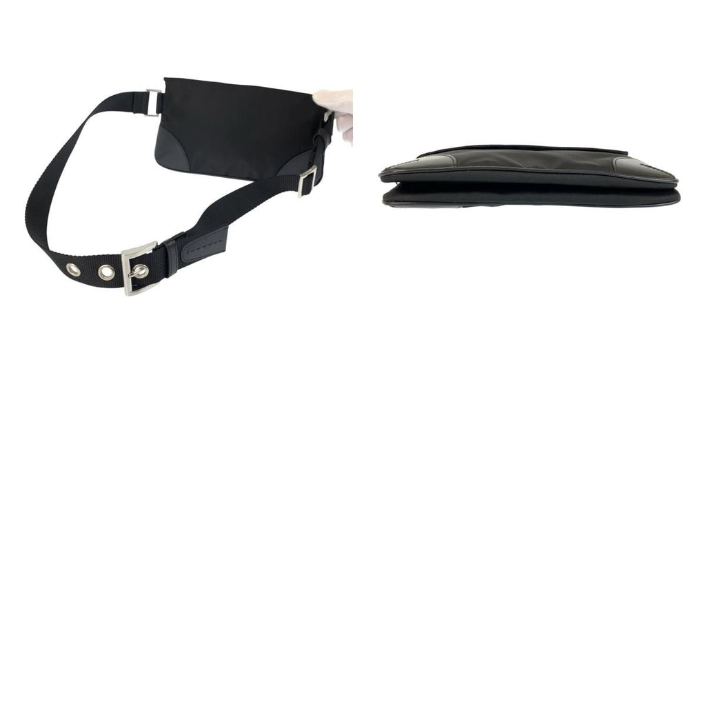 Prada Tessuto Black Nylon Leather Belt Bag — view 9