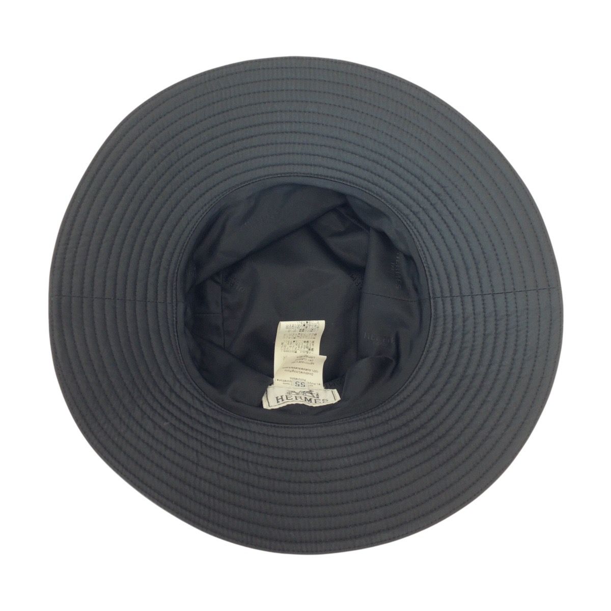 Hermes Black Silk Bucket Hat Noir — view 5