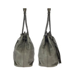Gucci Soho Tassel Gray Gunmetal Leather Chain Shoulder Bag Tote — view 8