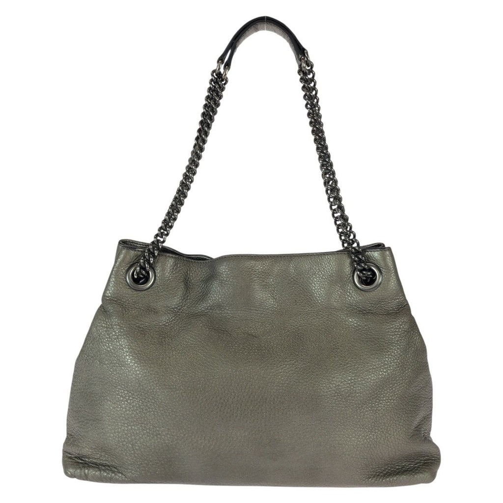 Gucci Soho Tassel Gray Gunmetal Leather Chain Shoulder Bag Tote — view 2