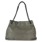 Gucci Soho Tassel Gray Gunmetal Leather Chain Shoulder Bag Tote — view 2