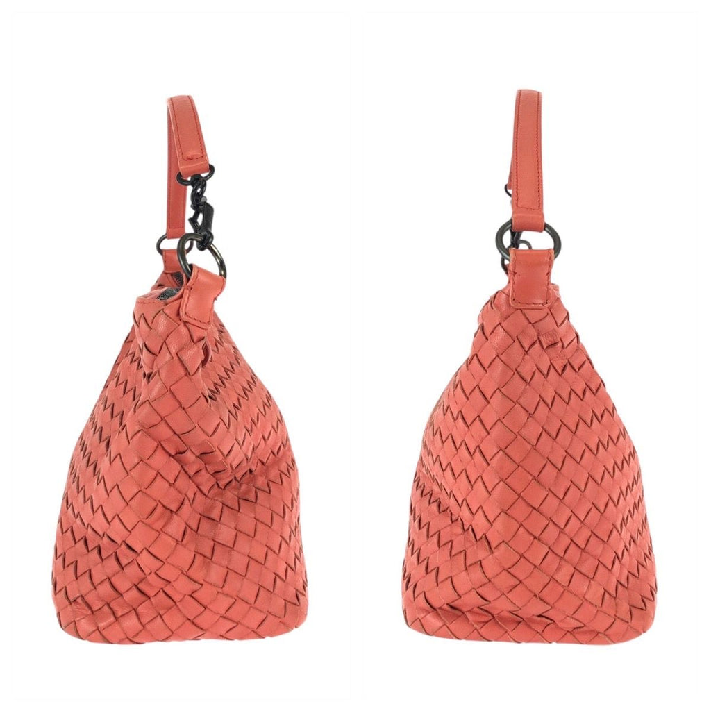Bottega Veneta Intrecciato Pink Salmon Leather Shoulder Bag — view 8