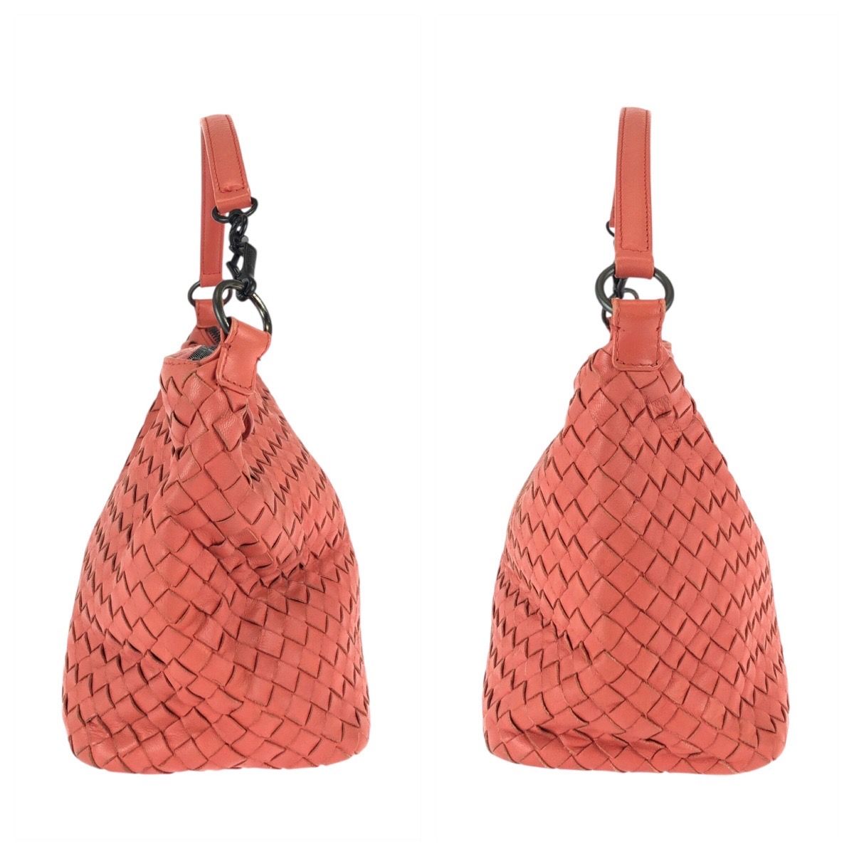 Bottega Veneta Intrecciato Pink Salmon Leather Shoulder Bag — view 8