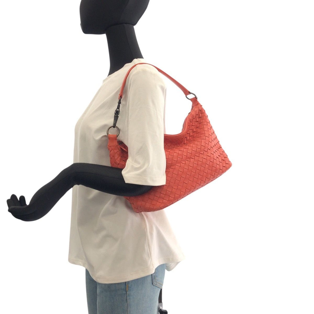 Bottega Veneta Intrecciato Pink Salmon Leather Shoulder Bag — view 7