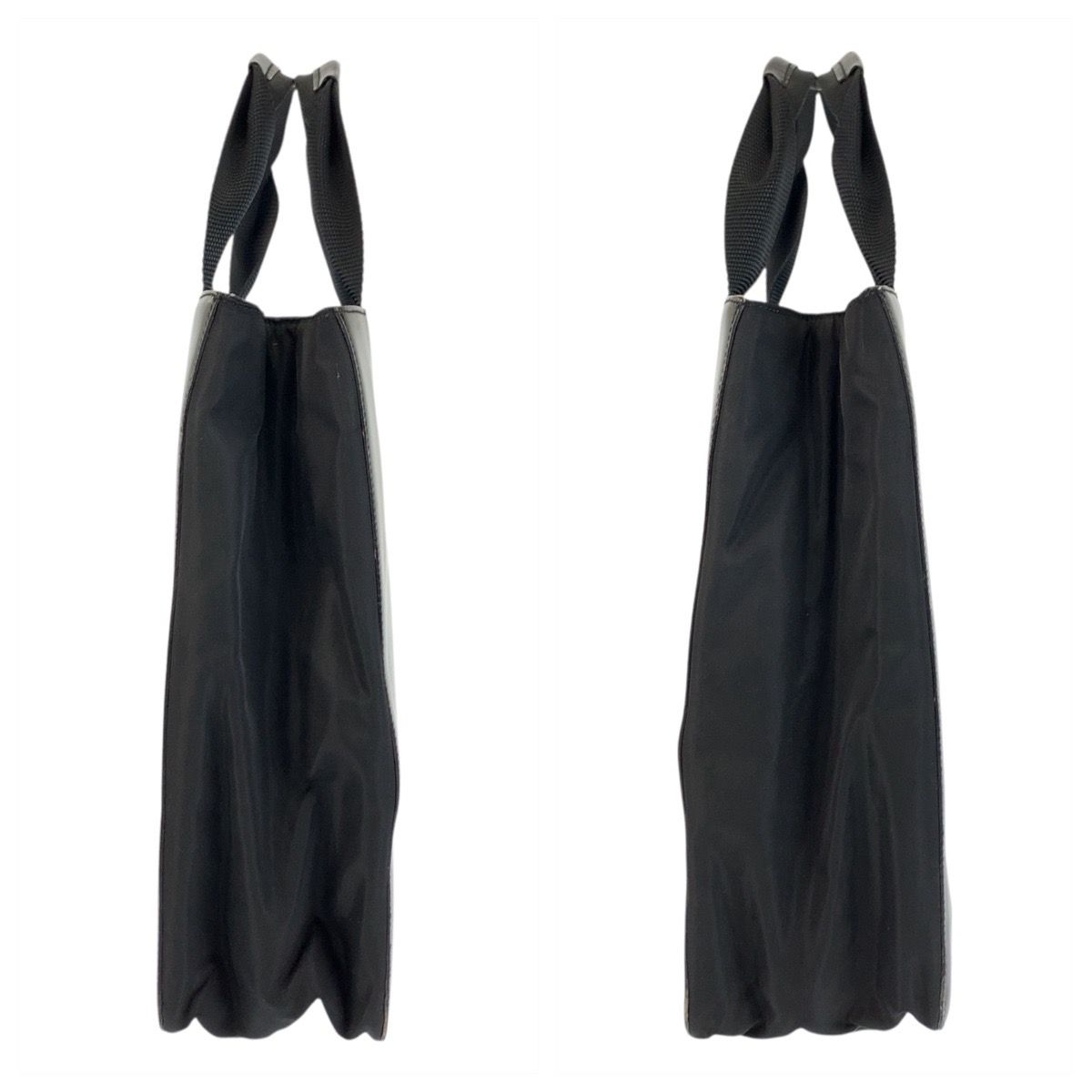 Prada Tessuto Black Silver Leather Nylon Tote — view 7