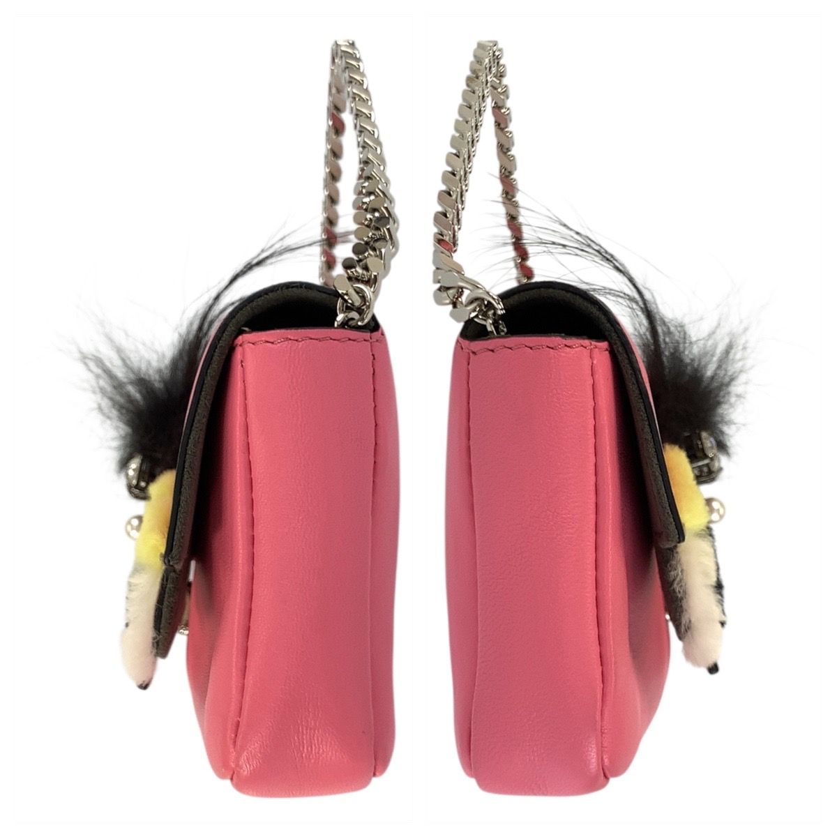 Fendi Monster Star Micro Baguette Pink Silver Shoulder Bag — view 7