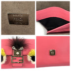 Fendi Monster Star Micro Baguette Pink Silver Shoulder Bag — view 3