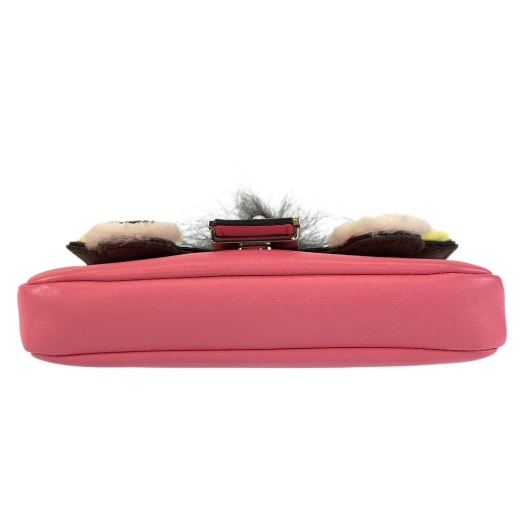 Fendi Monster Star Micro Baguette Pink Silver Shoulder Bag — view 9