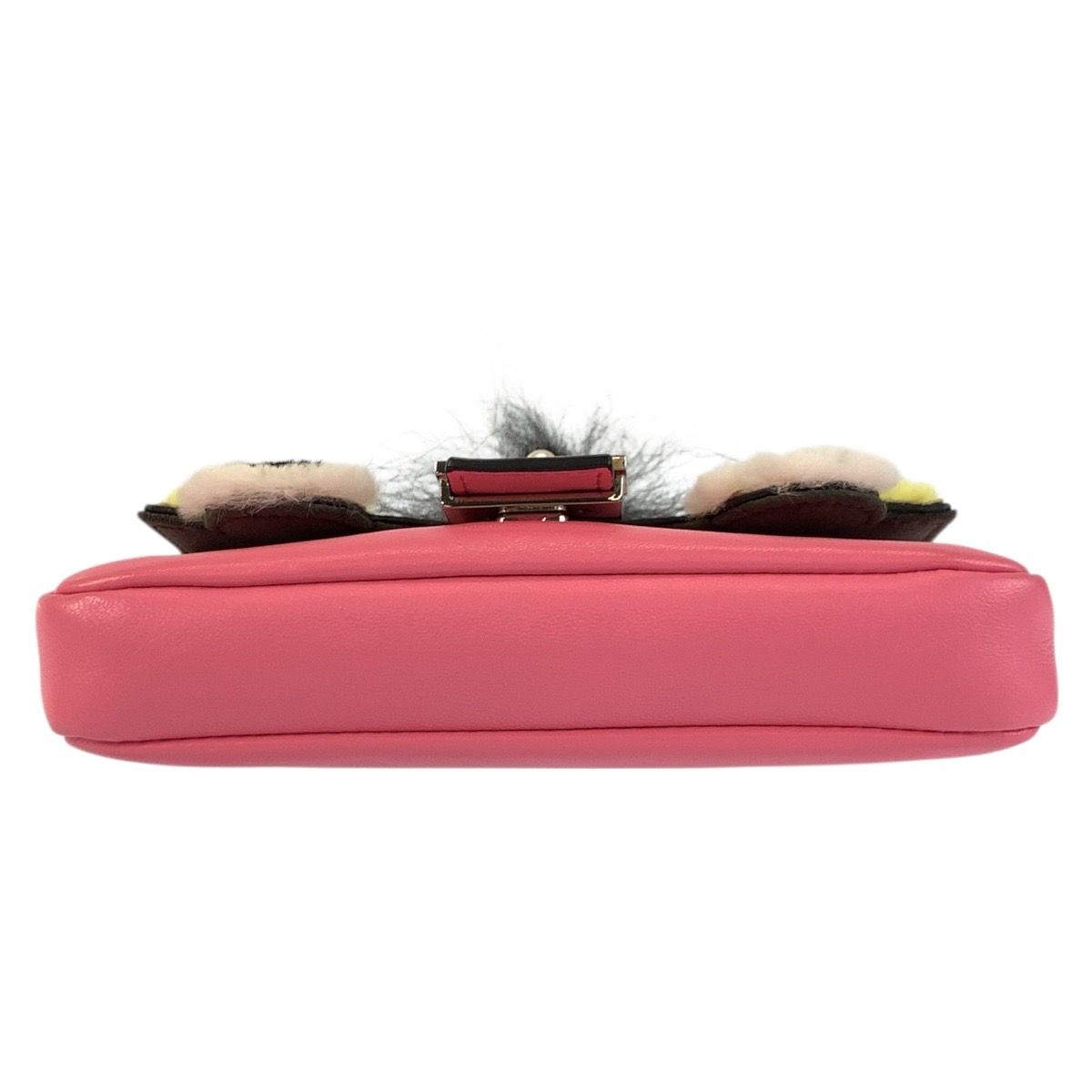 Fendi Monster Star Micro Baguette Pink Silver Shoulder Bag — view 9