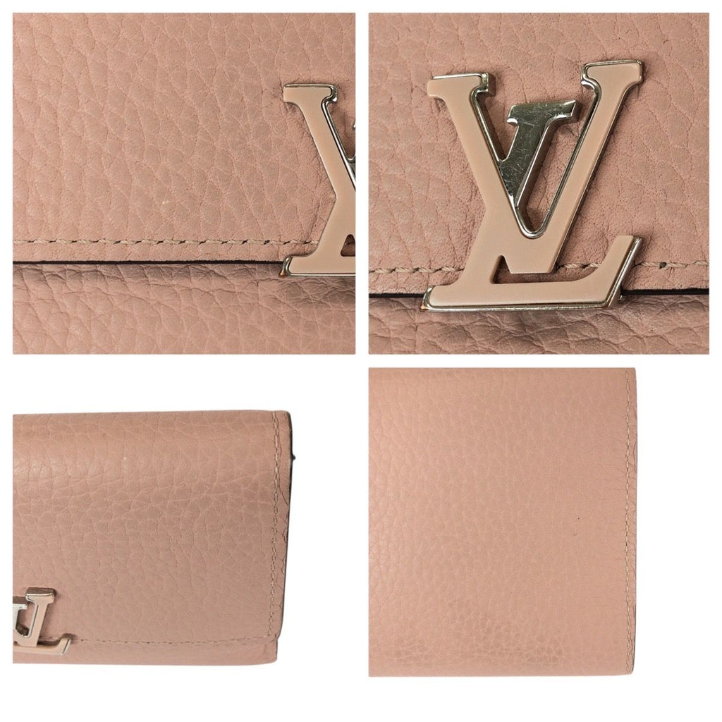 Louis Vuitton Portefeuille Capucines Compact Pink Silver Leather — view 6