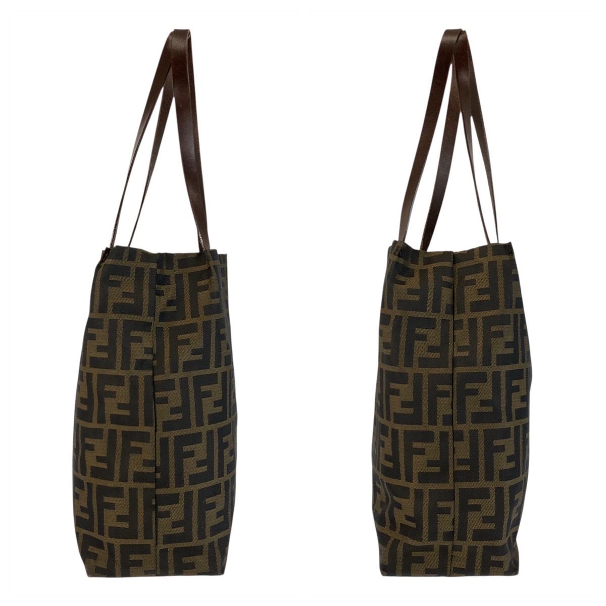 Fendi Vintage Zucca Brown Canvas Leather 71 1 991 Tote Shoulder Bag — view 7