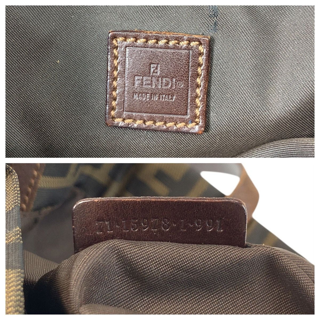 Fendi Vintage Zucca Brown Canvas Leather 71 1 991 Tote Shoulder Bag — view 3