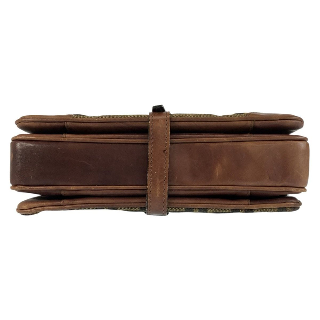 Fendi Vintage Zucca Brown Gold Canvas Leather Shoulder Bag Pochette — view 8