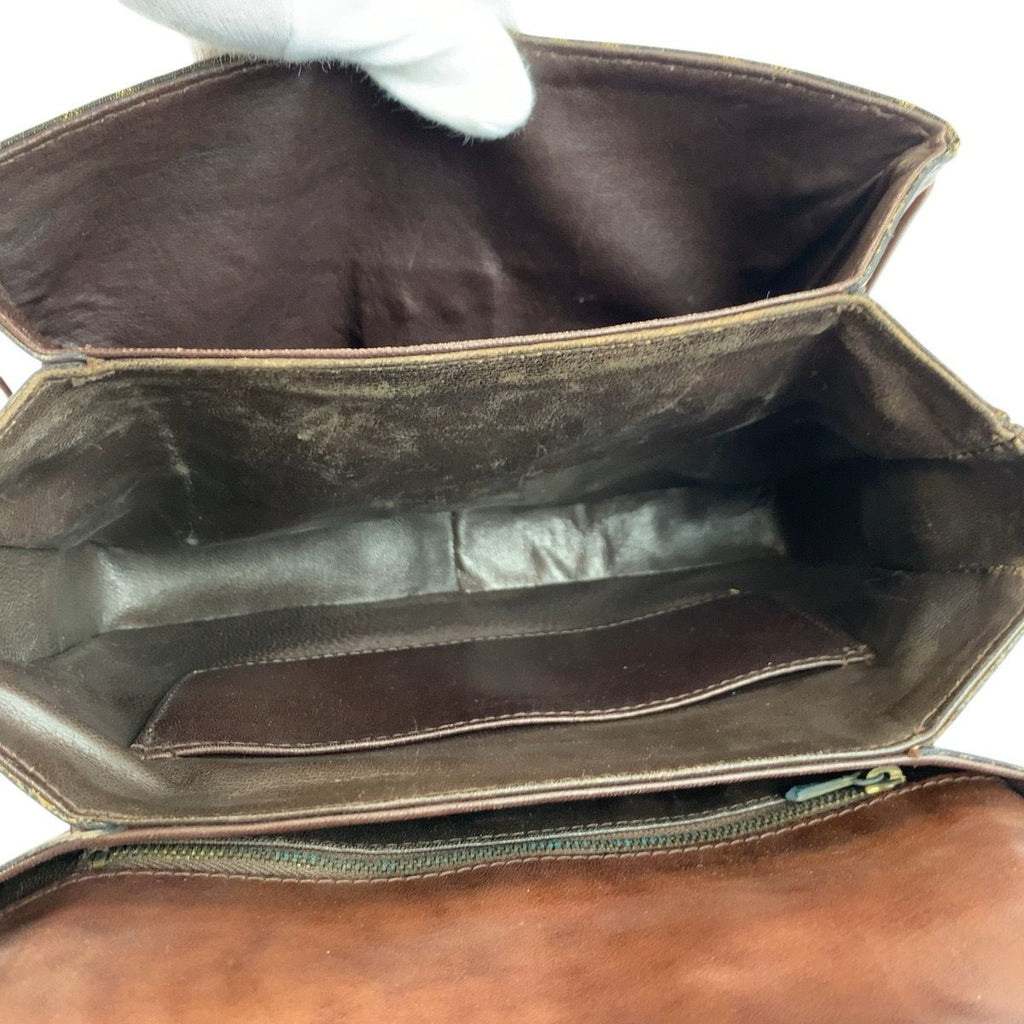 Fendi Vintage Zucca Brown Gold Canvas Leather Shoulder Bag Pochette — view 7