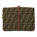 Fendi Vintage Zucca Brown Gold Canvas Leather Shoulder Bag Pochette — view 2