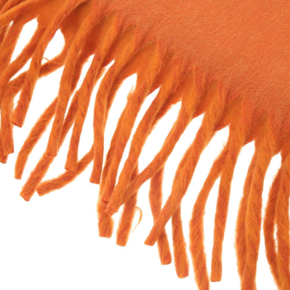 Hermes Logo Cashmere Orange Scarf — view 8